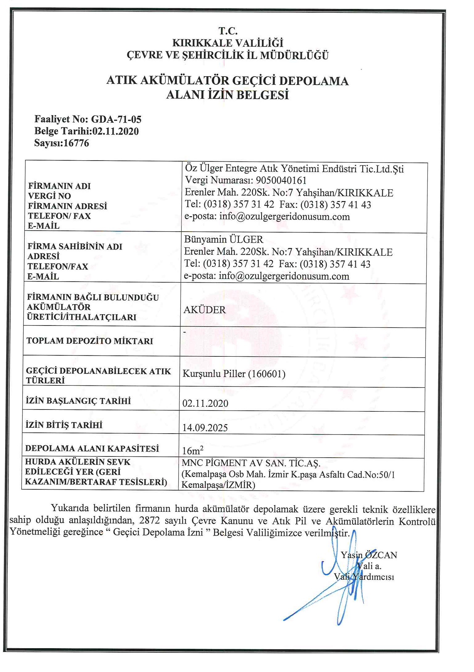 Atık Akü Depolama